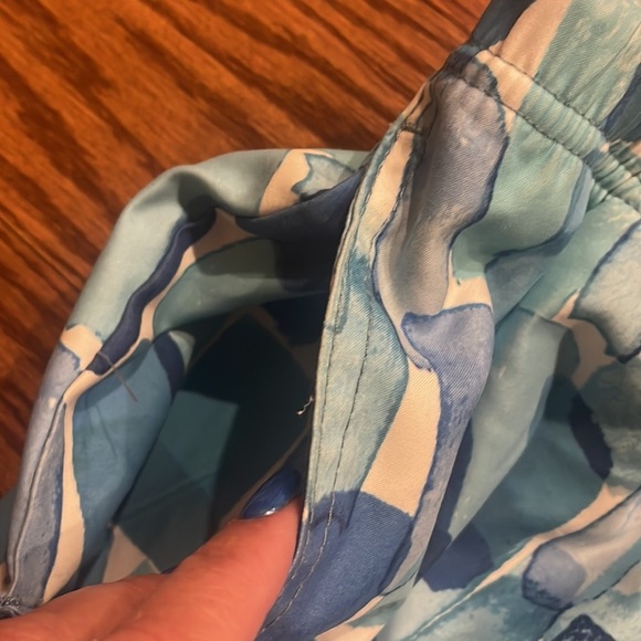 NAUTICA mens swimwear trunks water colors blue 3 functional pockets : netting Lg - Picture 6 of 12